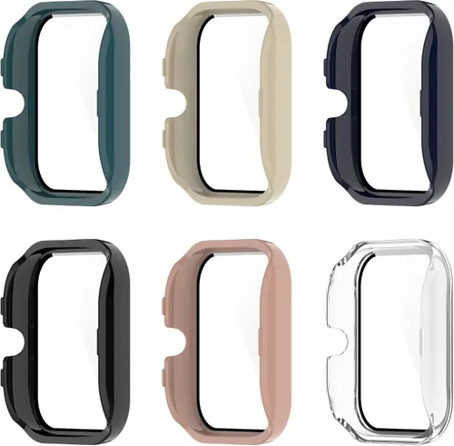 Miniatura 2 de Funda rígida de policarbonato compatible con Amazfit GTS 4 Mini con protector de pantalla de vidrio templado, resistente a los impactos y a prueba 6