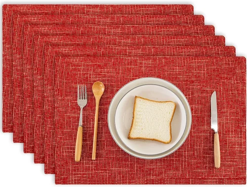 Miniatura 27 de Kevin Textile - Juego de 4 manteles individuales resistentes al calor, lavables, para fiestas, bufé, cenas, 13 x 19 pulgadas, color negro