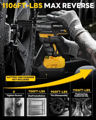 Miniatura 3 de Llave de impacto inalámbrica para batería DeWALT de 20 V MAX, 1500 Nm (1106 pies-libras) pistola de impacto sin escobillas de 1/2 pulgada, luz