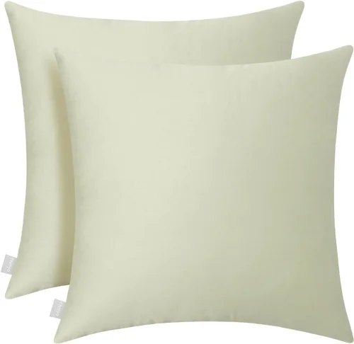 Miniatura 11 de Thmyo - Paquete de 2 fundas de almohada de algodón sólido decorativas cuadradas, fundas de almohada DIY, fundas de almohada en blanco