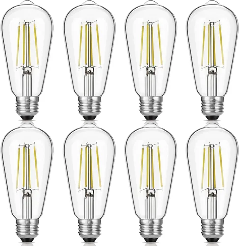 Miniatura 11 de Gozelux – Bombillas LED Edison vintage regulables, 60 vatios equivalentes a 750 lúmenes, 6 vatios, bombillas Edison de luz diurna blanca de 5000K