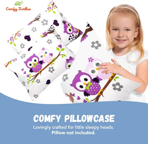 Miniatura 6 de Funda de almohada de 13 x 18 pulgadas, diseño de búho, funda de almohada de algodón para niños, funda de almohada de viaje de animales del bosque
