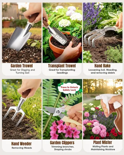 Miniatura 4 de Calendario de adviento navideño de jardinería para mujeres y hombres adultos 2025, juego de 12 días de regalos con herramientas de mano de jardín