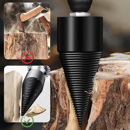 Miniatura 7 de Juego de 6 brocas divisoras de madera, 1.772 in + 1.260 in, resistentes con 4 tornillos de perforación, compatible con taladro manual/eléctrico