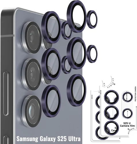 Miniatura 9 de Orzero Protector de lente de cámara compatible con Samsung Galaxy S25, bandeja de instalación de un solo paso, cubierta de vidrio con anillo