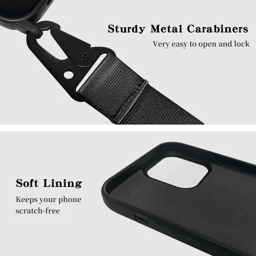 Miniatura 3 de Funda compatible con iPhone 15 Plus con cordón, funda cruzada para iPhone con correa ajustable, a prueba de golpes, protección contra caídas, funda