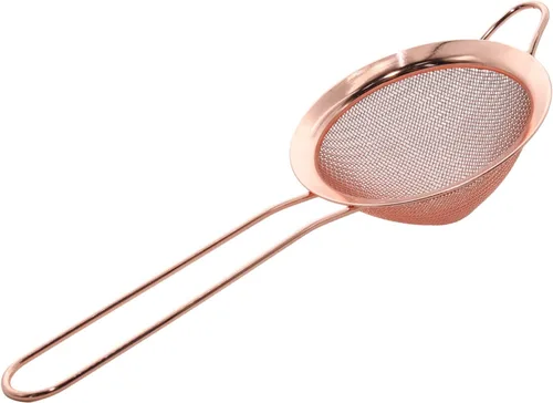 Miniatura 6 de Colador de malla fina negra – Tamiz de mano de acero inoxidable 304, filtro de cocina pequeño para hornear, té y cóctel (8.3 pulgadas)