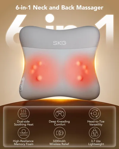 Miniatura 2 de SKG VS500 Masajeador de espalda inalámbrico para aliviar el estrés, tejido profundo, día del padre, 4D, masajeador de cuello y espalda con calor
