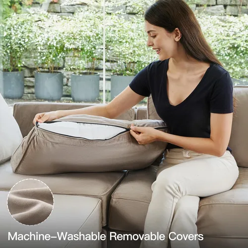 Miniatura 5 de Belffin Sofá modular seccional con otomanos, de terciopelo, reversible, con tumbona, cama para dormir, asiento de almacenamiento, gris, MD-S-1