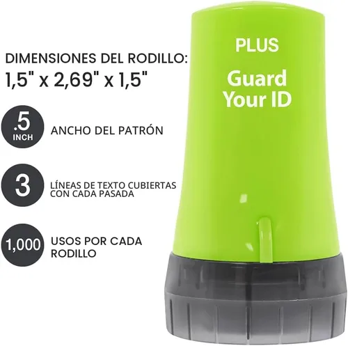 Miniatura 3 de Guard Your ID Advanced 2.0 Roller Paquete de 3 para Protección contra Robo de Identidad, Kit de Sellos de Seguridad Confidenciales de Colores Xtra