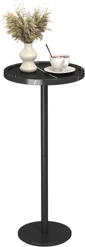 KJGKK Mesa para bebidas, 11 pulgadas de diámetro, mesa auxiliar de pedestal pequeña, mesa de cóctel redonda, mesa auxiliar circular con base de