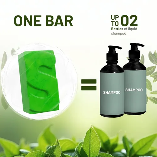 Miniatura 8 de Herbishh Barra de champú Tea Tree & Mint - Barra de aceite de árbol de té para limpieza de cabello graso y cuero cabelludo - Champú sólido