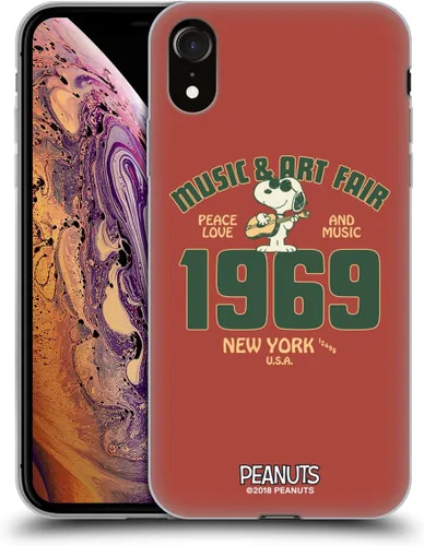 Miniatura 216 de Head Case Designs Funda de gel Woodstock 50th con licencia oficial de Peanuts Snoopy Guitar 1969 [protección de grado militar] compatible con Apple