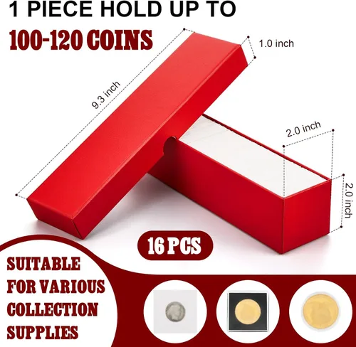 Miniatura 2 de Teling 8 Piezas Caja de Almacenamiento de Monedas Portadores Abatibles de 2x2 pulgadas Caja Suministros para Coleccionistas de Monedas Portadores