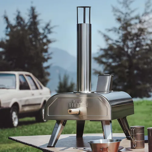 Miniatura 2 de BIG HORN OUTDOORS Horno de pizza de combustible dual de 12 pulgadas, eléctrico y pellet de madera, para interiores y exteriores, máquina de pizza