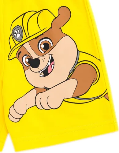 Miniatura 7 de Paw Patrol Chase Skye Rubble Marshall - Conjunto de camiseta y pantalones cortos de ciclismo de rizo francés para niños pequeños y grandes