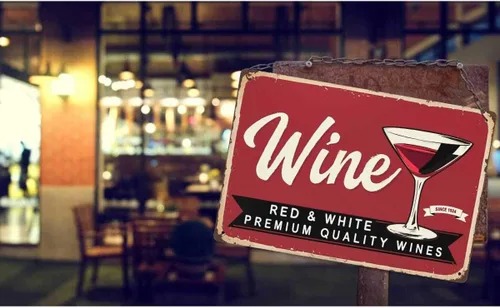 Miniatura 2 de AOYEGO Cartel de lata de vino, póster con letra de vino tinto y blanco, letreros de metal vintage para cafeterías, bares, bares, bares, tiendas