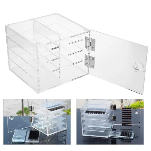 Pestañas de injerto, caja de acrílico de 8 capas, organizador de maquillaje para extensiones de pestañas, estuche cosmético adecuado para uso