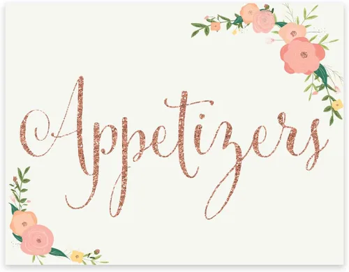 Miniatura 130 de Andaz Press Letreros de fiesta de boda, purpurina de oro rosa sintético con flores, 8.5 x 11 pulgadas, resalta tu versículo bíblico favorito