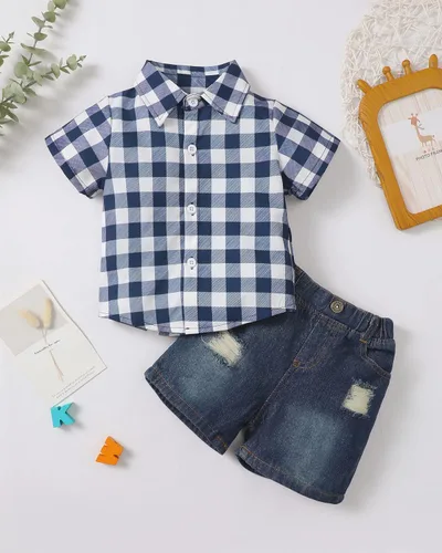 Miniatura 48 de Conjunto de ropa de verano para bebé y niño, camiseta de manga corta de algodón, pantalones cortos de dinosaurios, conjunto de ropa para niño