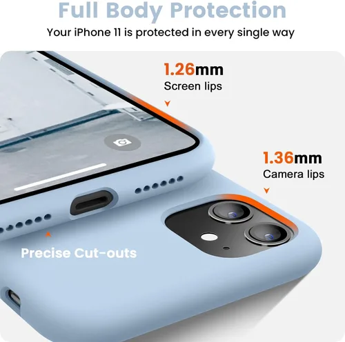 Miniatura 3 de Funda compatible con iPhone 11, silicona [forro de microfibra suave antiarañazos] [delgada a prueba de golpes] Funda mejorada para teléfono 11