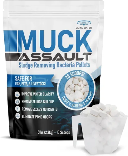Miniatura 10 de Muck Assault - Pellets eliminadores de lodos – Digestor natural con enzimas bacterianas beneficiosas para limpiar el agua turbia y eliminar el olor