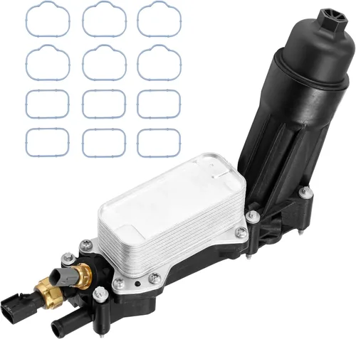 Carcasa del filtro de aceite del enfriador de aceite con juntas | Compatible con 3.6L 2011-2016 Dodge Journey Grand Caravan Jeep Wrangler Chrysler