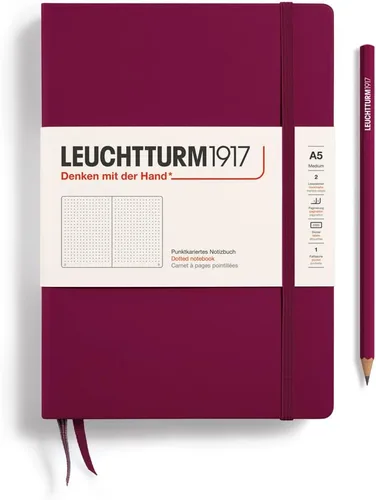 Miniatura 12 de LEUCHTTURM1917 - Cuaderno de tapa dura mediano A5 con 251 páginas numeradas para escritura y diario (verde menta, con puntos)