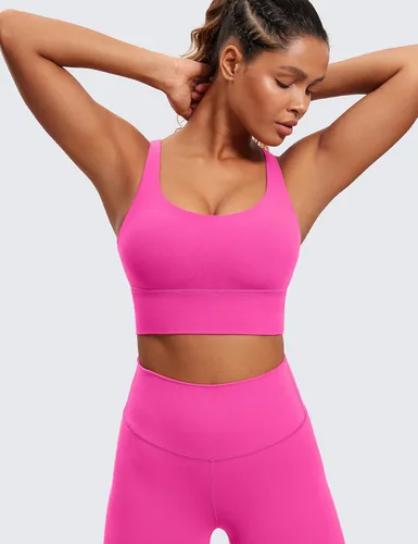 Miniatura 2 de CRZ YOGA Brasier deportivo con tirantes delgados para mujer, de impacto medio, cruzado, para yoga, acolchado, para entrenamiento