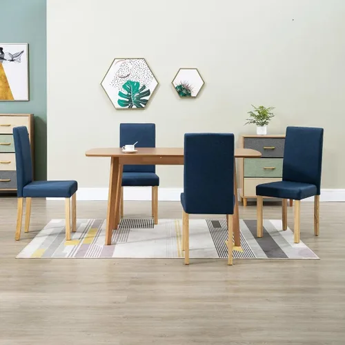 Miniatura 24 de Modern Dining Chairs Set of 2 Black Fabric Upholstered with Rubber Wood Frame for Kitchen Dining Room Farmhouse Decor