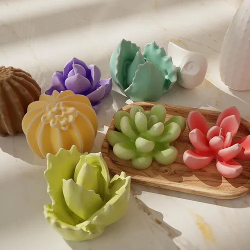 Miniatura 5 de Molde para velas de resina y suculentas, suministros para manualidades, molde 3D para fundición de resina Succulent-E1