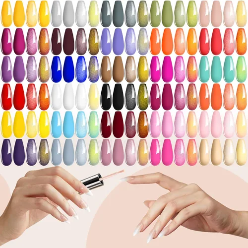 Miniatura 2 de Kit de esmalte de uñas de gel con lámpara de uñas UV, kit de uñas de gel para remojar, base y capa superior, juego de herramientas para uñas