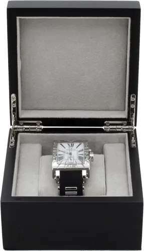 Miniatura 3 de Tech Swiss Caja de reloj individual 1 cojín extraíble de madera extragrande (acabado negro)