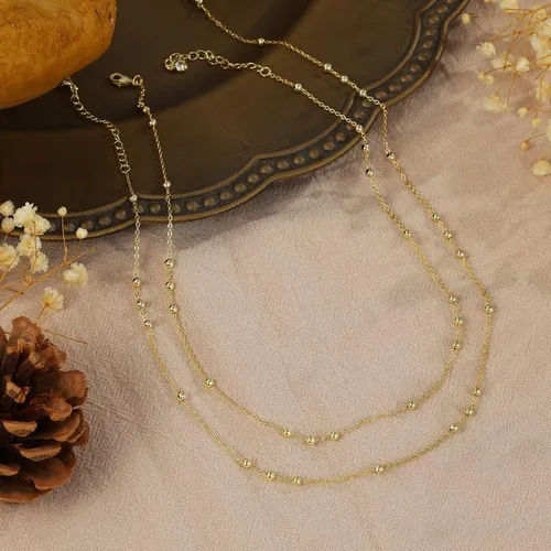 Miniatura 6 de Gargantilla de perlas para mujer, delicada cadena de perlas chapada en oro de 14 quilates, joyería de oro simple y moderna, regalo para niñas