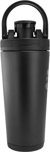 Miniatura 4 de 5% Nutrition Rich Piana Ice Shaker con logotipo en relieve, aislado al vacío para calor y frío, construcción duradera de acero inoxidable, 26 onzas