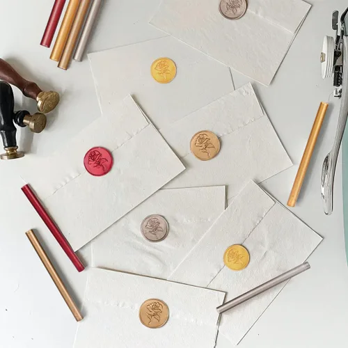 Miniatura 6 de 20 mini pistolas de pegamento de cera de sellado, palitos de cera de sellado, ideales para invitaciones de boda, cartas, sobres, tarjetas y Champán