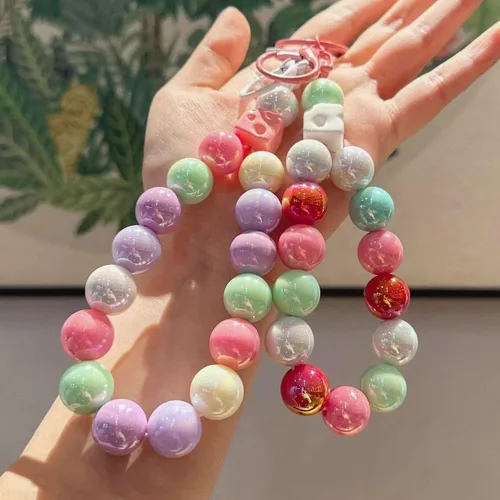 Miniatura 8 de Cuentas acrílicas de 0.630 in, 100 cuentas de bolígrafo de color arcoíris Ab, cuentas de chunk Bubblegum para bricolaje para hacer joyas, pulseras