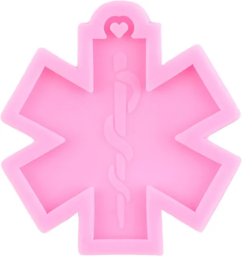 Miniatura 4 de Molde para llavero de silicona para camisa de enfermera, estetoscopio de corazón, molde de fundición con tema de médico, moldes de resina