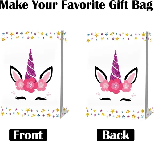Miniatura 7 de 24 bolsas de dulces de unicornio – Bolsas de unicornio para decoración de cumpleaños de niñas
