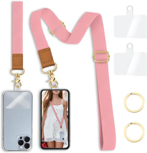 Miniatura 19 de Cordón cruzado para teléfono celular con correa para la muñeca, diseño de flores, para colgar alrededor del cuello, correa floral ajustable