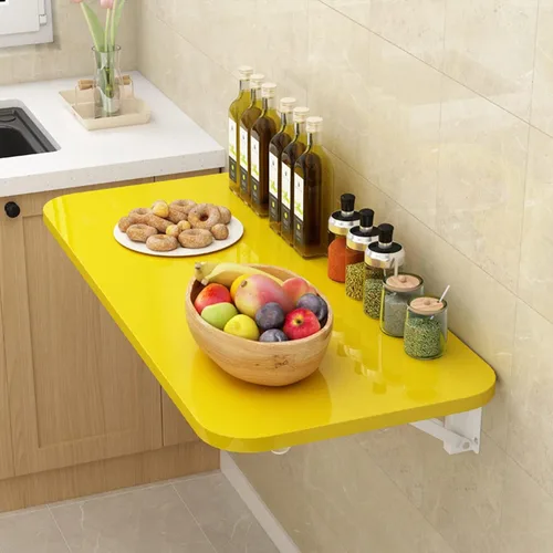 Miniatura 9 de Mesa de montaje en la pared, mesa plegable para oficina en casa, lavandería, garaje, barra de sótano, estudio o cocina, escritorio de pared puede