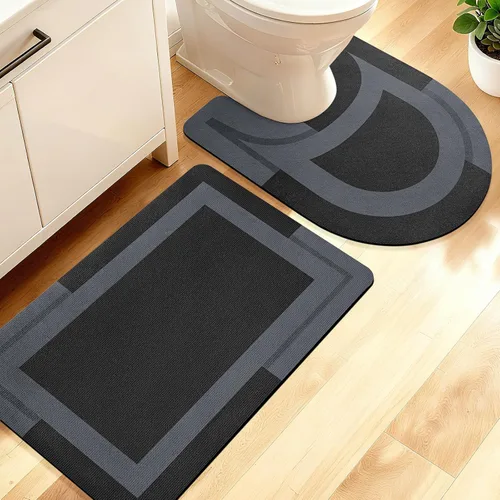 Miniatura 72 de ACCUMTEK Alfombrilla de Baño Ultra Delgada, Alfombrillas de Baño Antideslizantes con Respaldo Mejorado para Colocar Bajo la Puerta, Alfombras