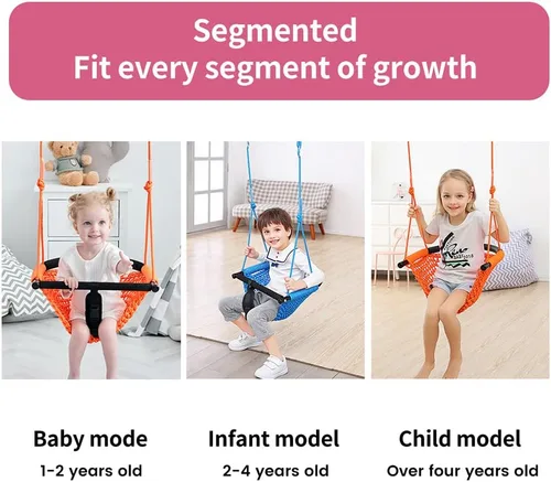 Miniatura 3 de 2 en 1 columpio para niños pequeños. Asiento de columpio para niños con cuerdas ajustables, para niños, juego de columpios resistentes con cuerdas
