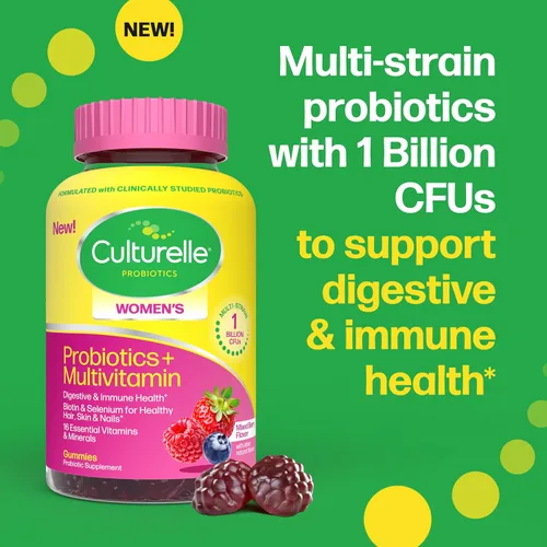 Miniatura 7 de Culturelle® Probióticos + multivitamínicos para mujer, apoya la salud digestiva e inmunológica, biotina y selenio para un cabello, piel, uñas