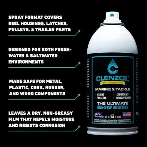 Miniatura 5 de Clenzoil Marine & Tackle - Lubricante de aceite para equipos de pesca - para carretes de cuidado de peces, motores de barcos, descensores y más