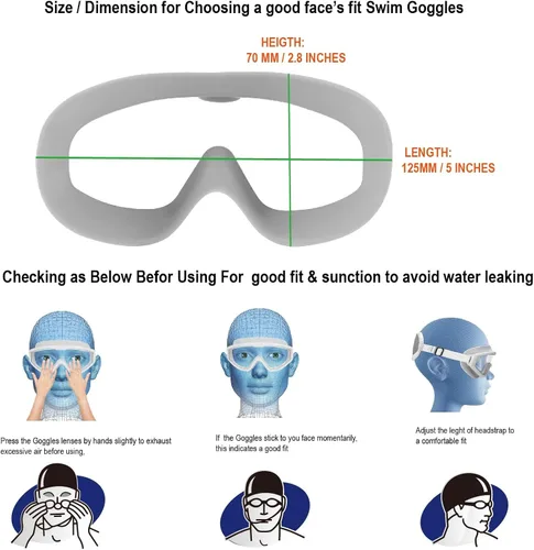 Miniatura 5 de Kids Swim Goggles Age 3-8, Toddler Goggles No Hair Pull,Child Swimming Mask Fabric Strap 1 máscara infantil - Blue Dino