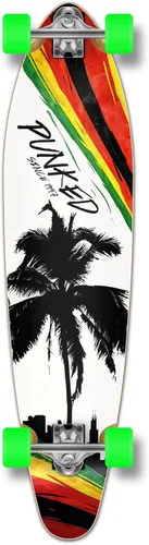 Miniatura 3 de Yocaher Longboard - Patineta completa Kicktail Cruiser de 40 x 10 pulgadas con cinta de agarre negra de alta calidad, camión de aleación de aluminio