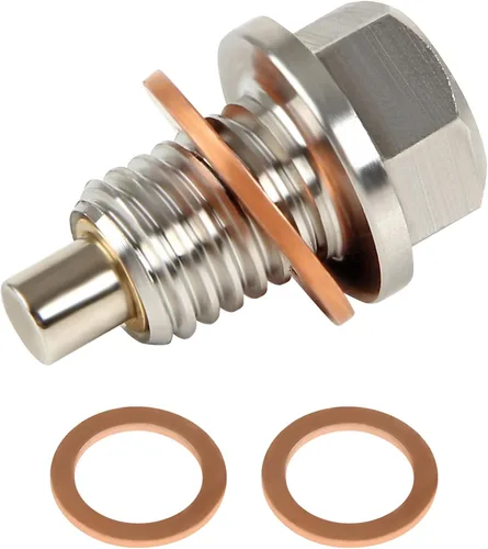 Tapón magnético de drenaje de aceite de acero inoxidable M12 x 1.75 con imán de neodimio compatible con GMC, Chevrolet, Buick, Cadillac, F-150
