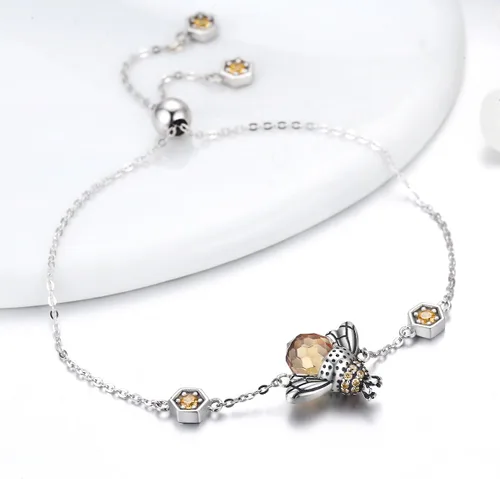 Miniatura 4 de GOXO Collar con colgante de abejorro de abeja y abeja de plata de ley