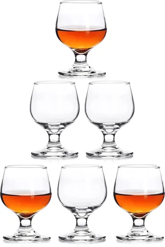 Miniatura 7 de Valeways Juego de 6 mini vasos de chupito de 1.75 onzas, transparentes, súper lindos, perfectos para degustar brandy - Snifters de vidrio
